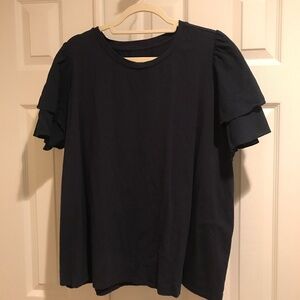 Navy top with cute sleeves